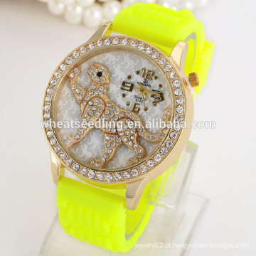 Diamond Leopard Silicone relógio de pulso Watchband